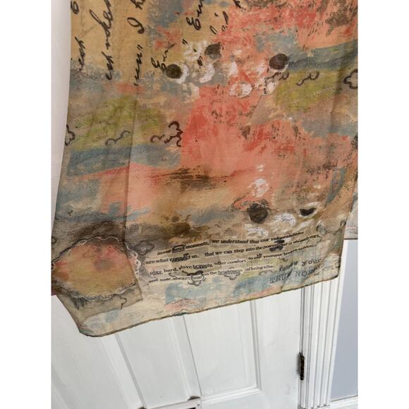 VGUC Kelly Rae Roberts "Follow Your True North" Scarf 25x33 Large Watercolor - Picture 3 of 8